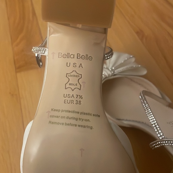 Bella Belle / PALMER, Crystal Edged Wedding Shoes with Bow and Block Heel - Picture 4 of 4